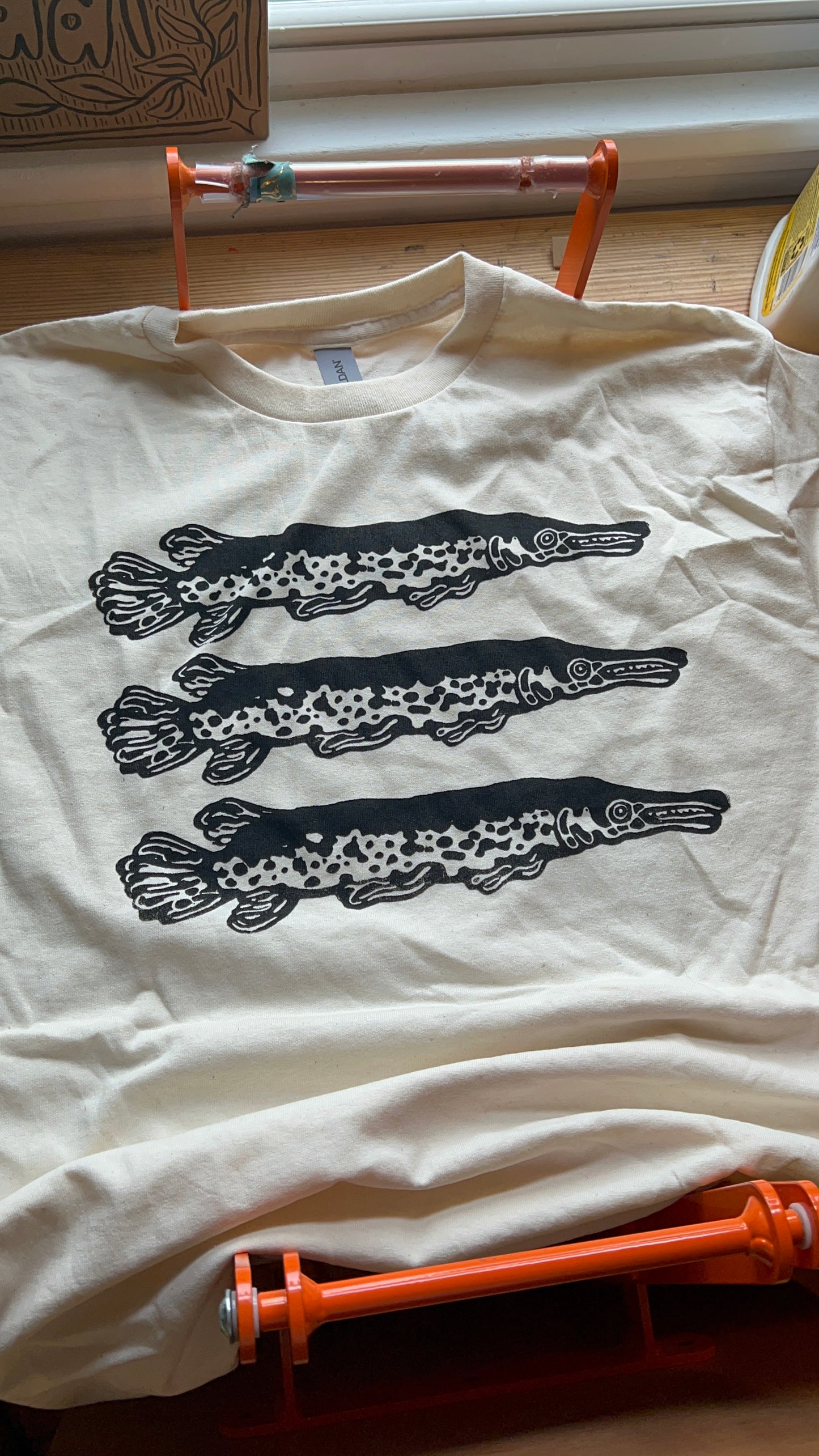 Alligator Gar Block Printed T-Shirt