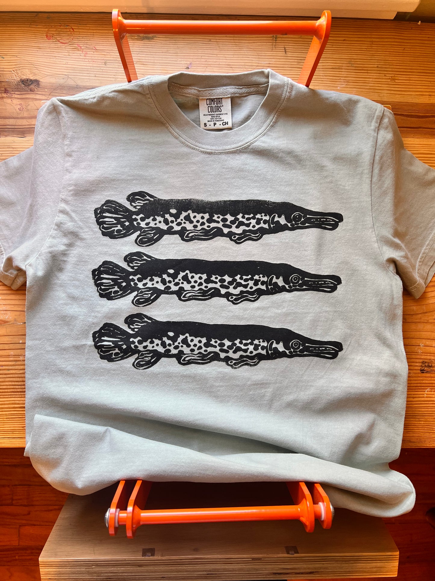 Alligator Gar Block Printed T-Shirt