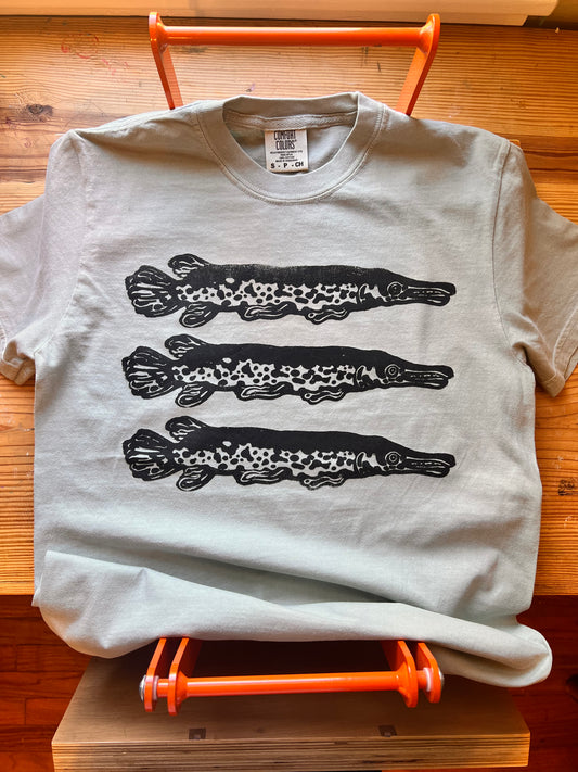 Alligator Gar Block Printed T-Shirt